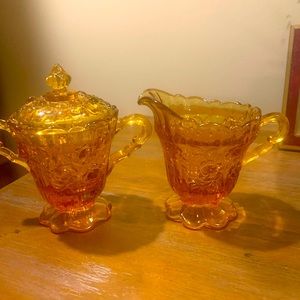 Amber Depression Glass set